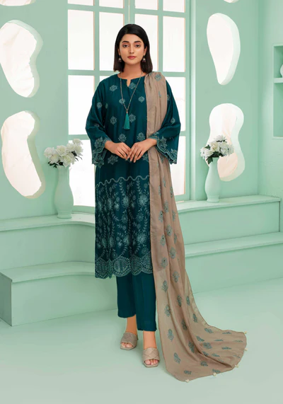 Green Dyed Embroidered Lawn 3-Piece Suit – Rida Collection Vol 2