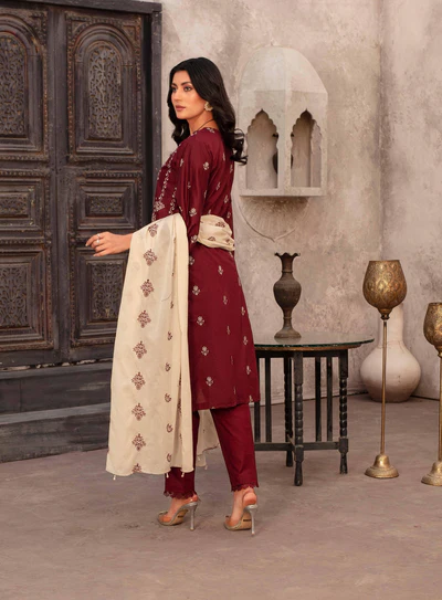 Back View – Mehrun Embroidered Lawn Shirt Tabeer Collection Vol 5