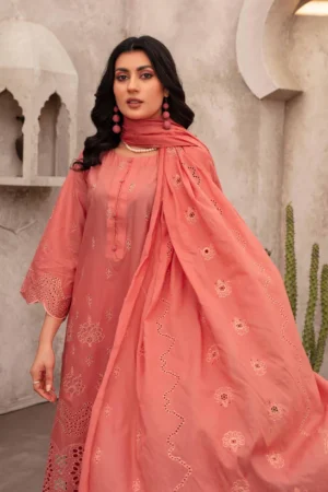 Pink Embroidered 3 Piece Lawn Suit – Tabeer Collection Vol 5