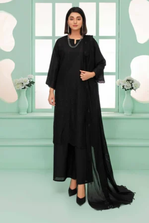 Black Dyed Embroidered Lawn 3-Piece Suit – Rida Collection Vol 2